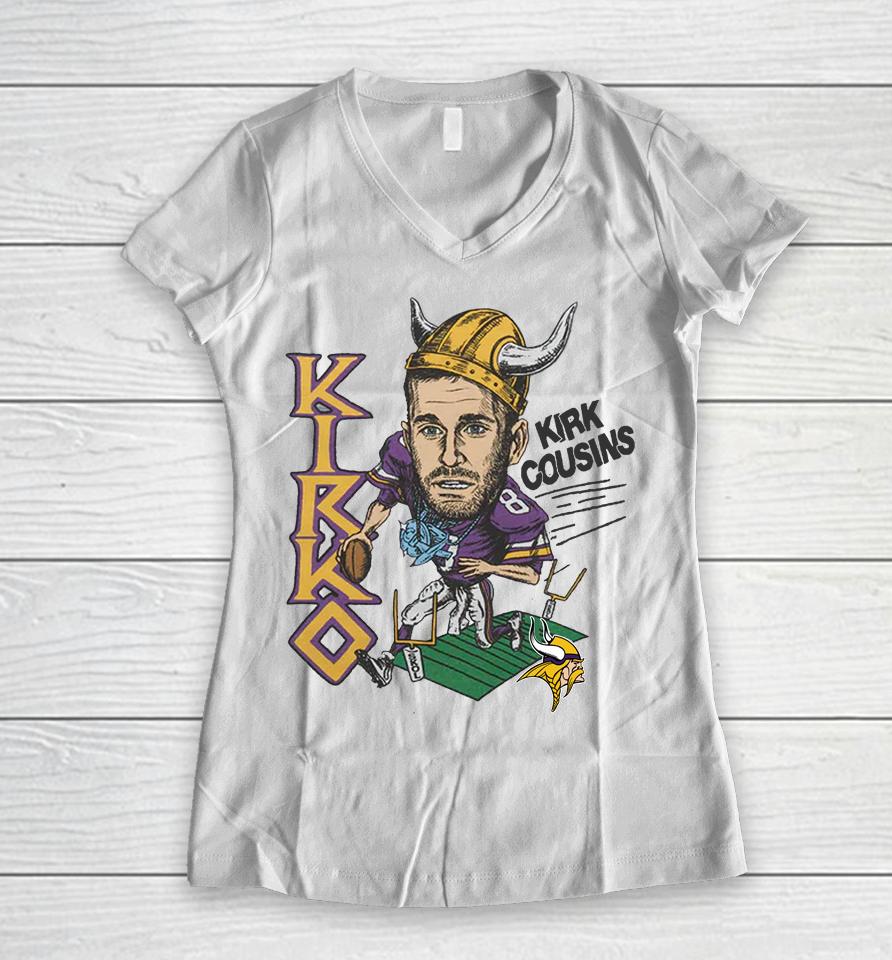 Kirk Cousins Vikings Homage Women V-Neck T-Shirt