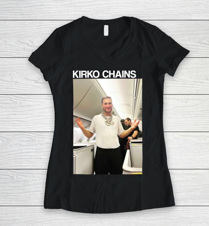 Kirko Chains Tee Women V-Neck T-Shirt