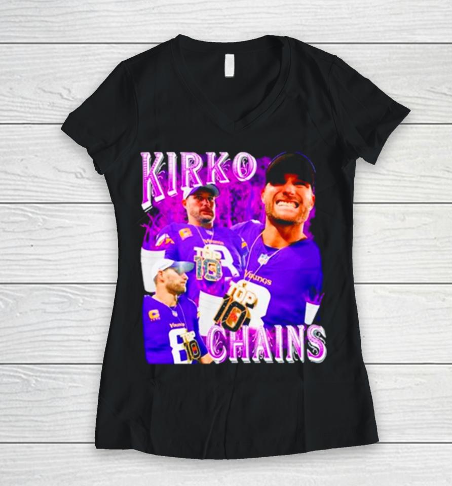 Kirko Chainz Minnesota Vikings Women V-Neck T-Shirt