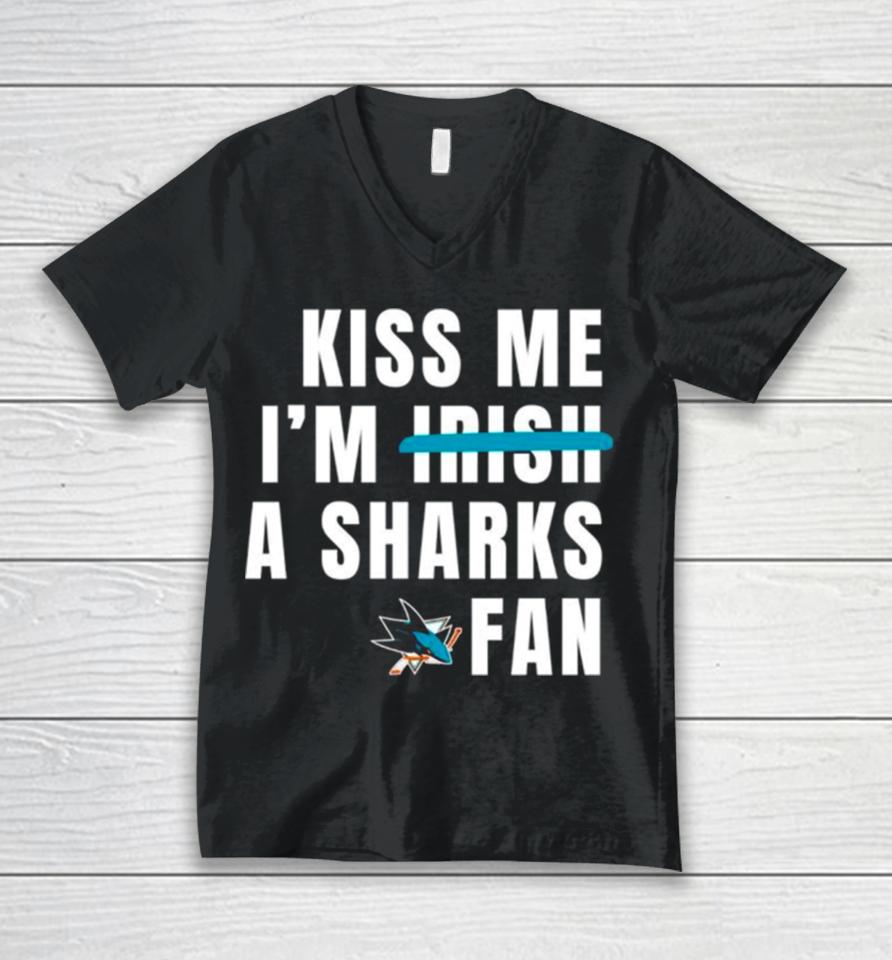 Kiss Me I’m A Sharks Fan Unisex V-Neck T-Shirt