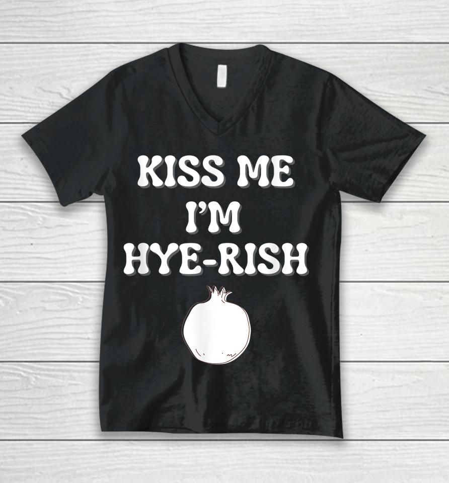 Kiss Me I'm Hyerish Irish Armenian Funny St Patricks Day Unisex V-Neck T-Shirt
