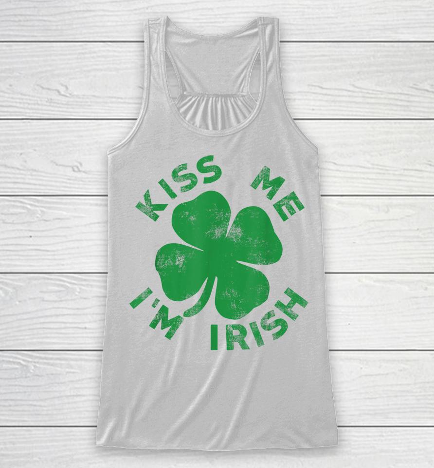 Kiss Me I'm Irish St Patrick's Day Racerback Tank