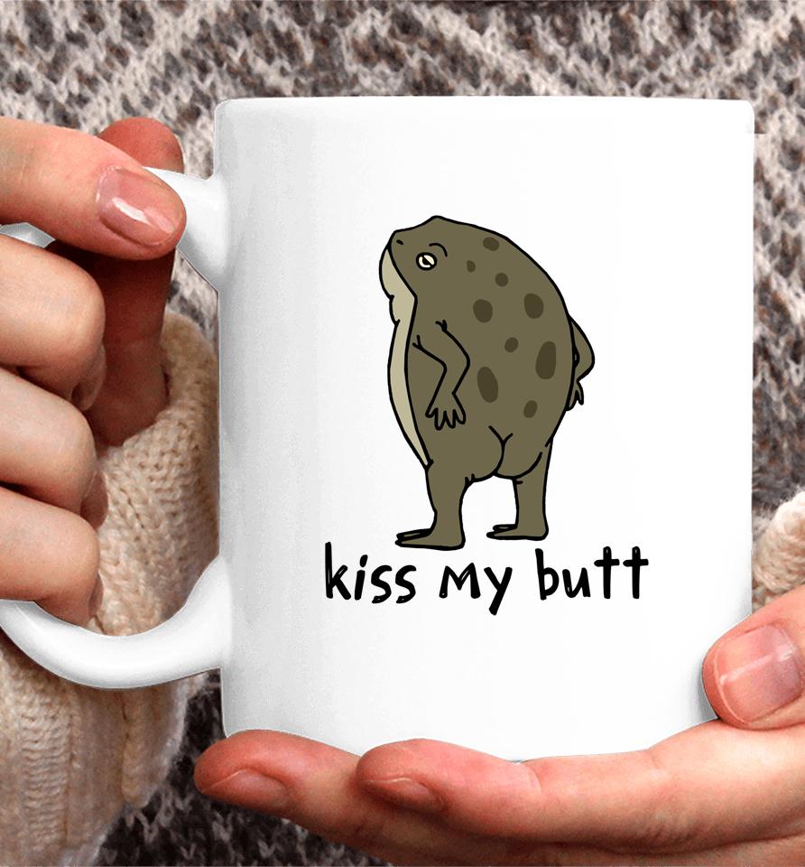 Kiss My Butt Green Frog Coffee Mug