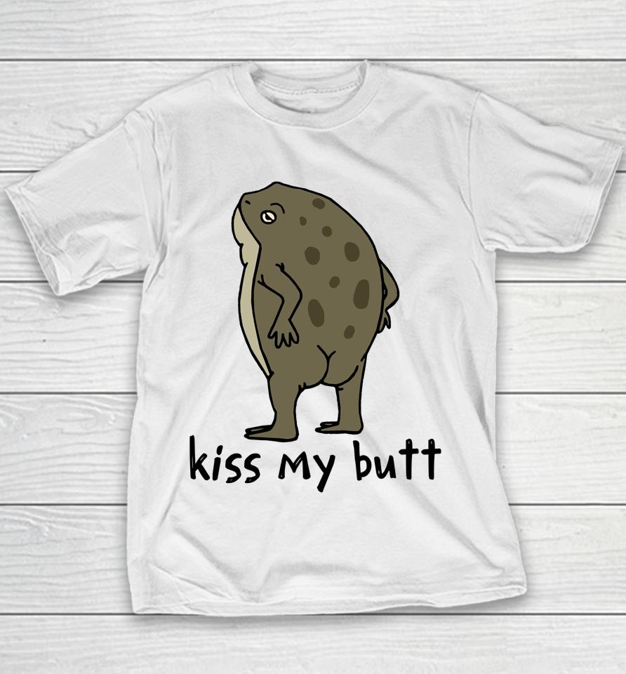 Kiss My Butt Green Frog Youth T-Shirt