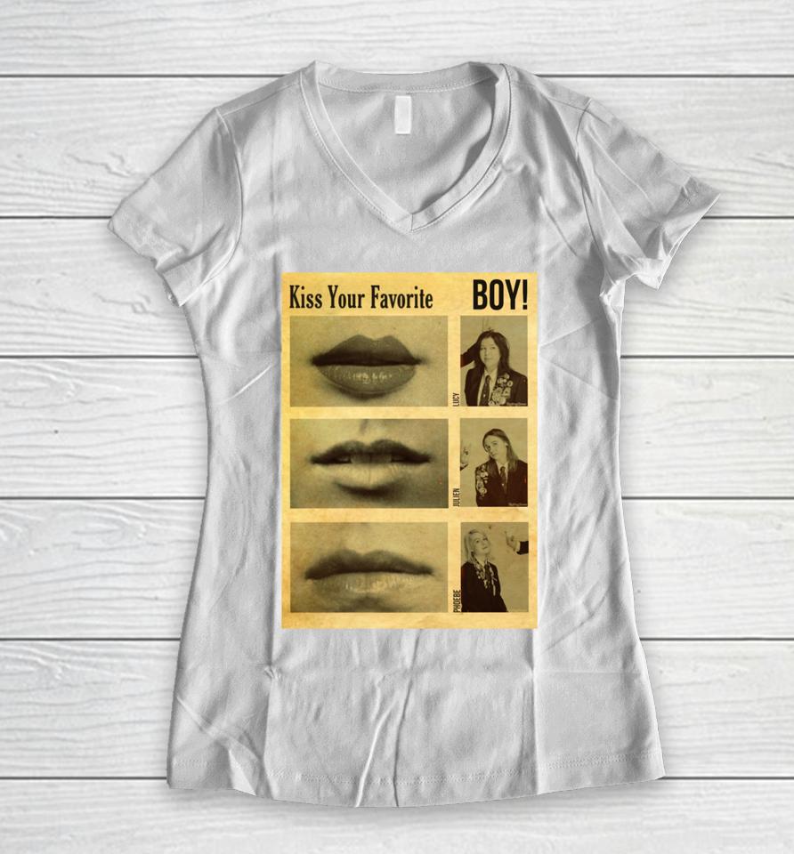 Kiss You Favorite Boy Women V-Neck T-Shirt