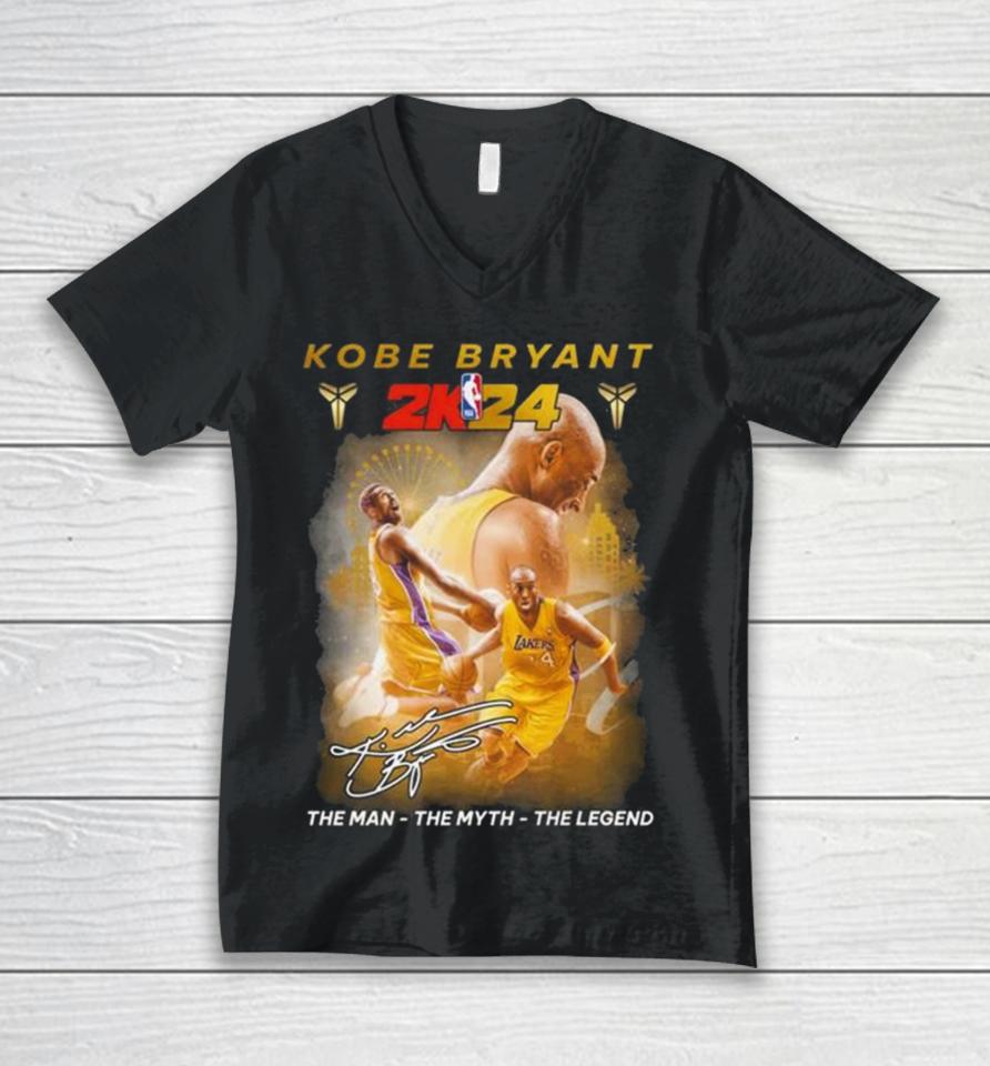 Kobe Bryant 2K24 The Man The Myth The Legend 2024 Signature Unisex V-Neck T-Shirt
