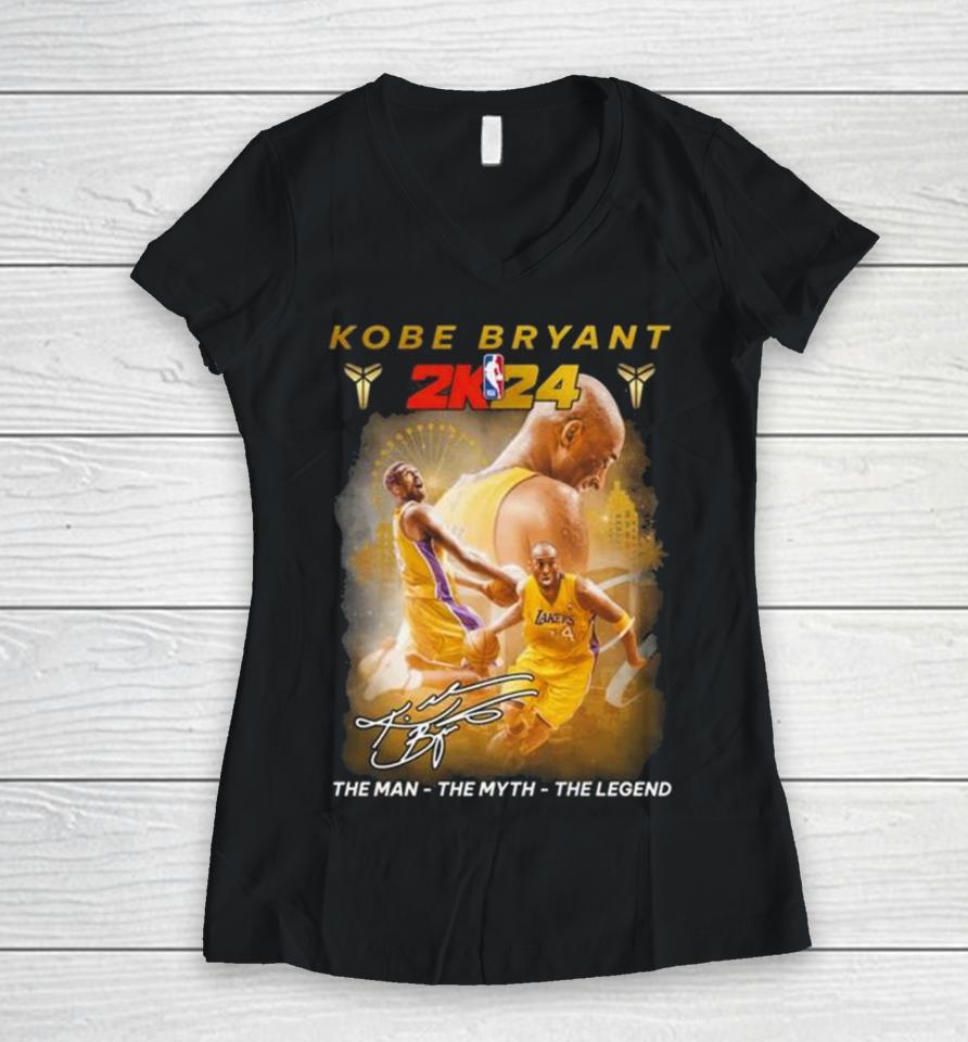 Kobe Bryant 2K24 The Man The Myth The Legend 2024 Signature Women V-Neck T-Shirt