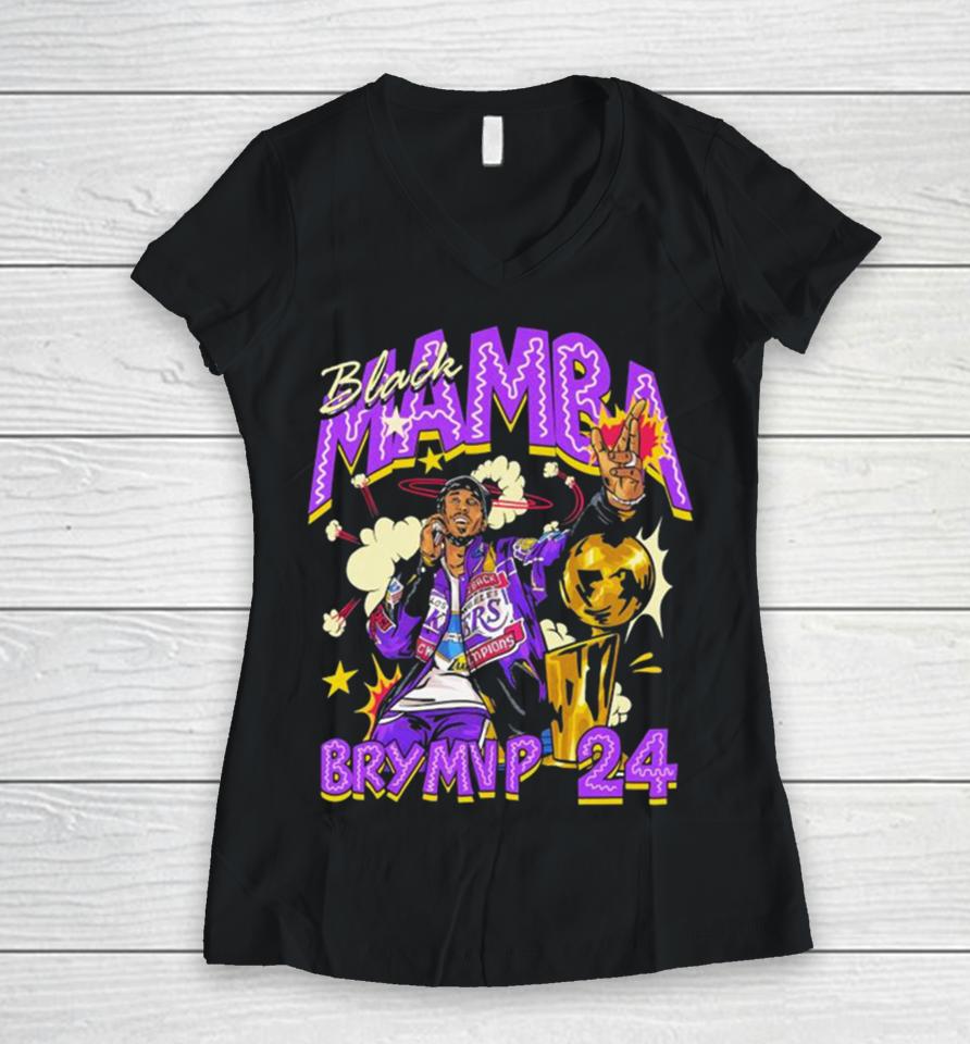 Kobe Bryant Black Mamba Bry Mvp 24 Women V-Neck T-Shirt