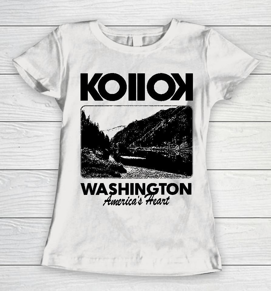 Kollok Washington America's Heart Women T-Shirt