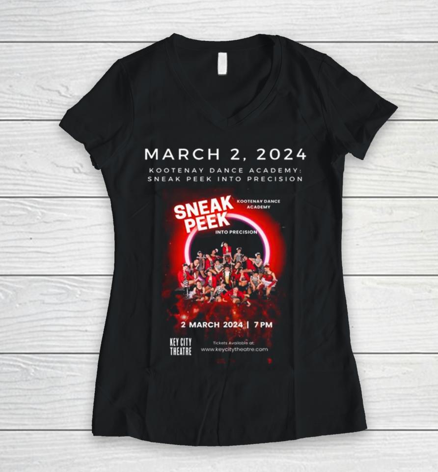 Kootenay Dance Academy Sneak Peek Into Precision March 2, 2024 Women V-Neck T-Shirt