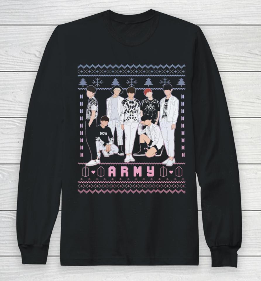 Kpop Army Saranghae Cats And Colorful Long Sleeve T-Shirt