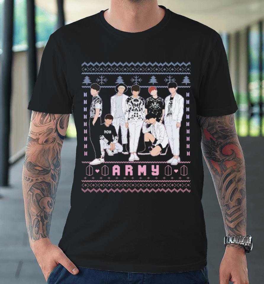 Kpop Army Saranghae Cats And Colorful Premium T-Shirt