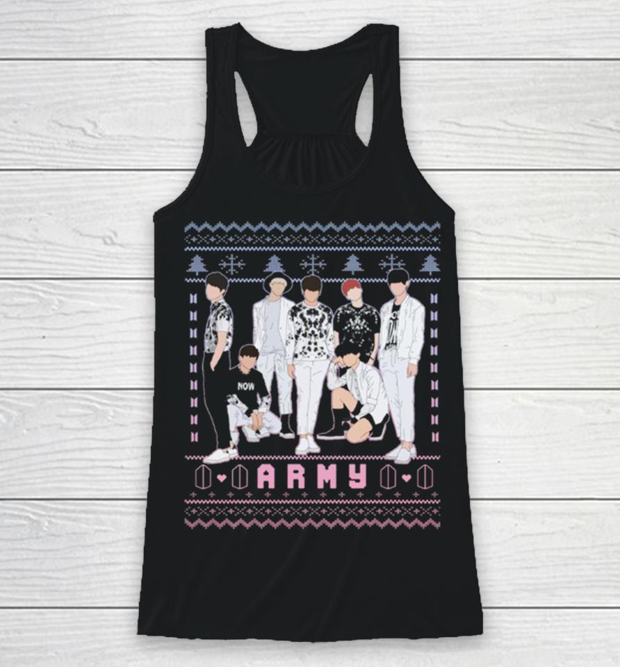 Kpop Army Saranghae Cats And Colorful Racerback Tank