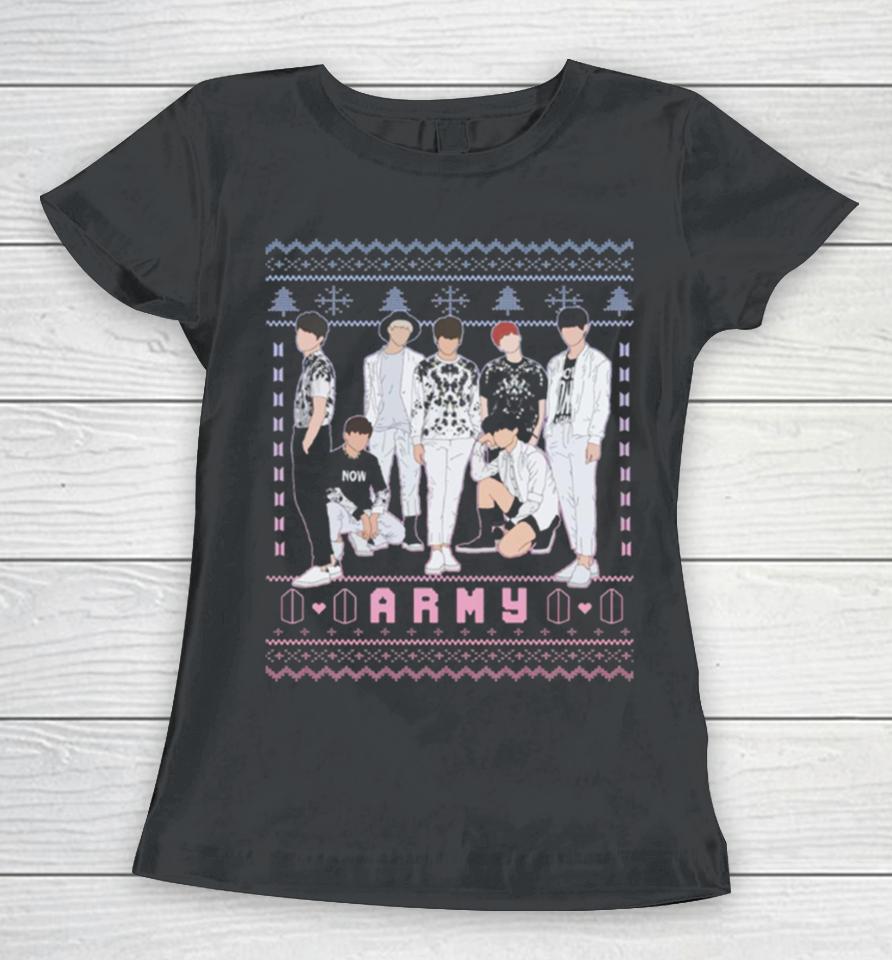 Kpop Army Saranghae Cats And Colorful Women T-Shirt