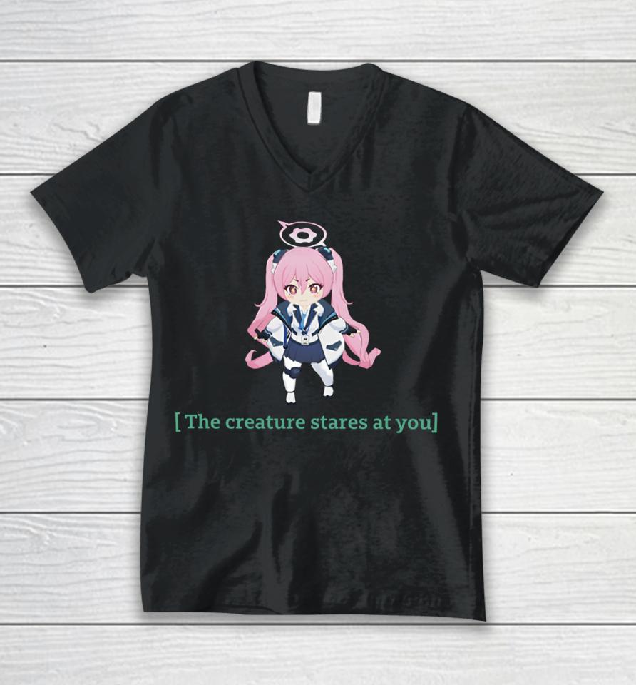 Kurosakikoyuki The Creature Stares At You Unisex V-Neck T-Shirt
