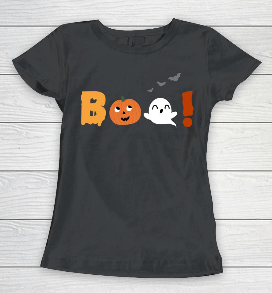 Kwai Halloween Boo Pumpkin And Ghost Women T-Shirt