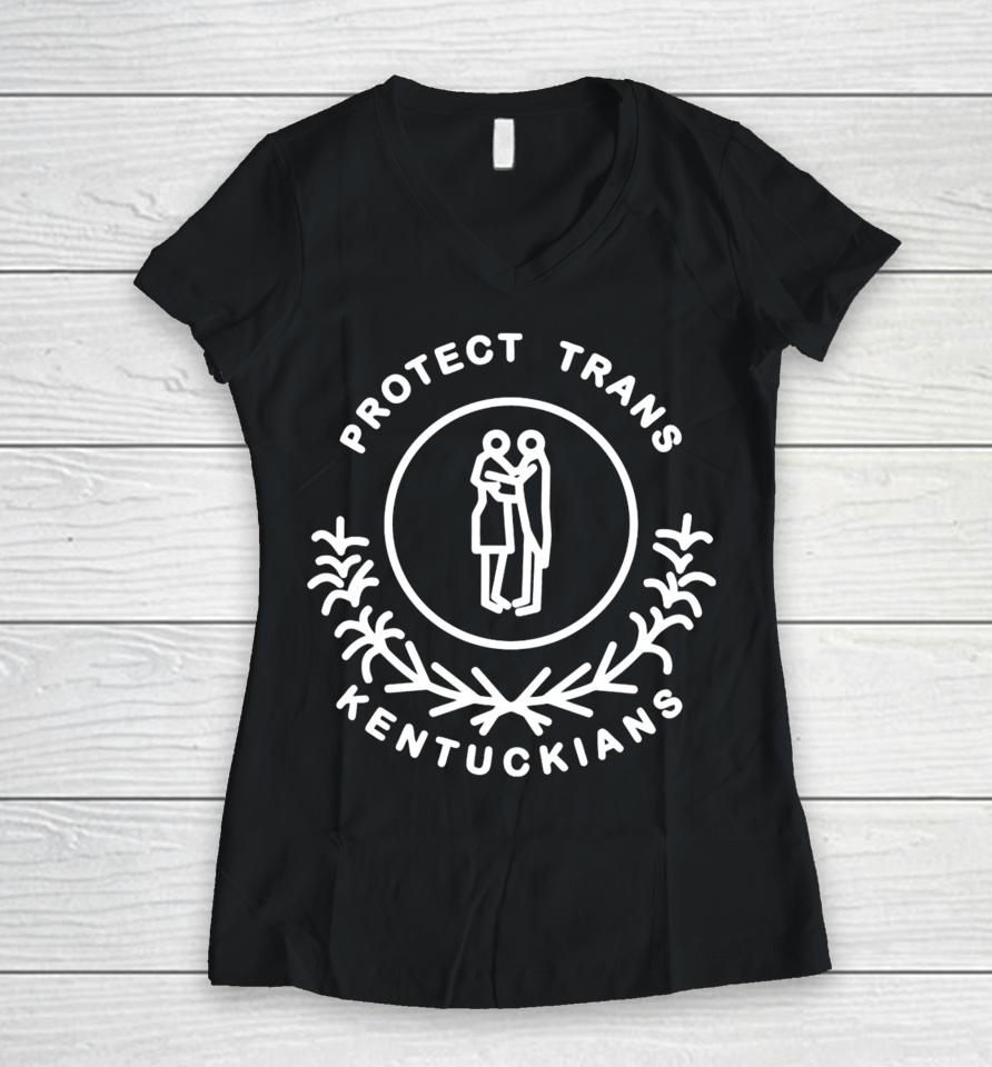 Kyforky Store Protect Trans Kentuckians Women V-Neck T-Shirt