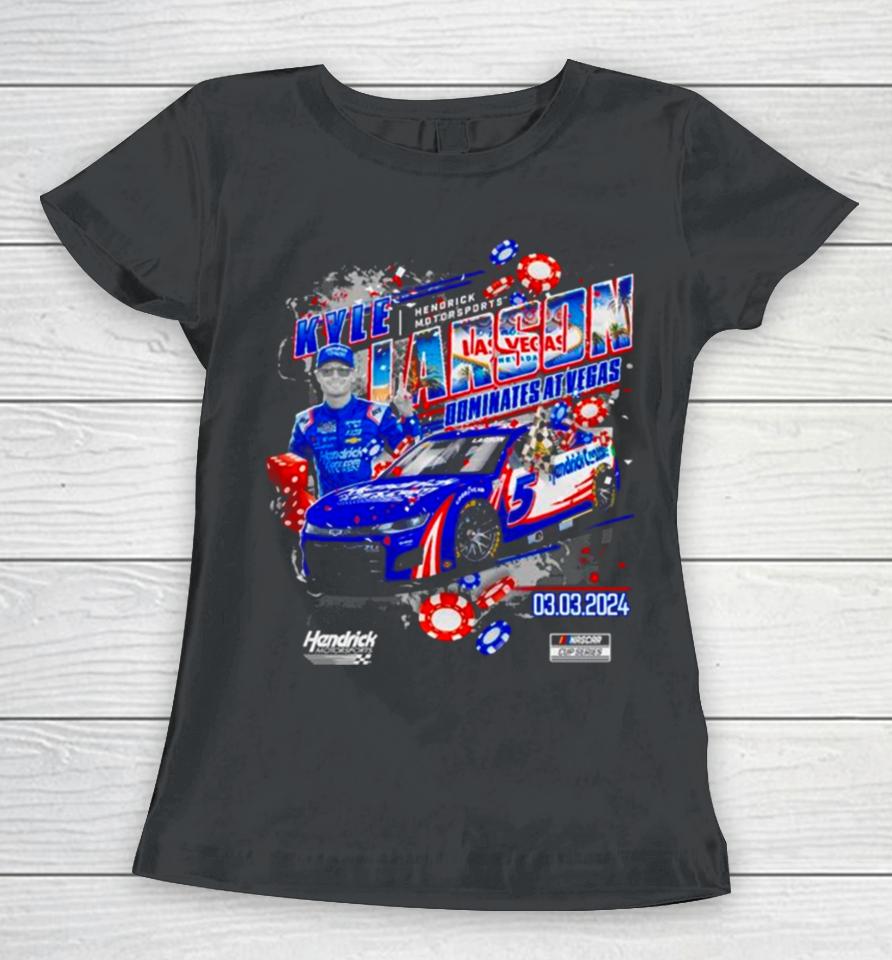 Kyle Larson Checkered Flag 2024 Pennzoil 400 Race Win Women T-Shirt
