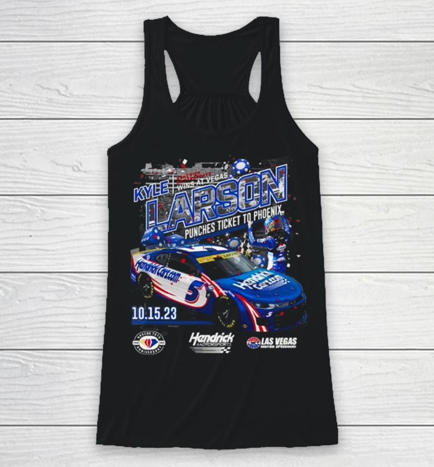 Kyle Larson Checkered Flag Sports Charcoal 2023 South Point 400 Race Winner Racerback Tank