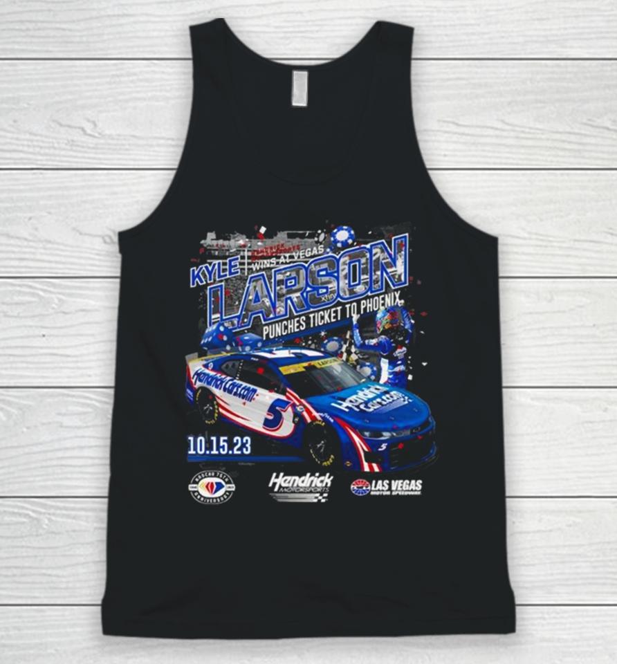 Kyle Larson Checkered Flag Sports Charcoal 2023 South Point 400 Race Winner Unisex Tank Top