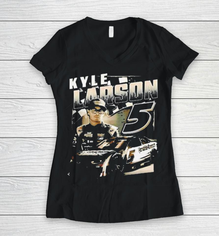 Kyle Larson Hendrick Motorsports Team Collection Burnout Women V-Neck T-Shirt
