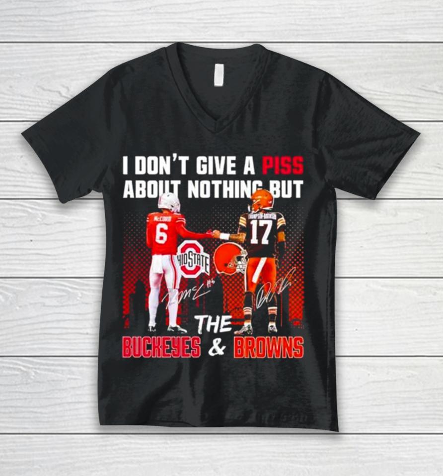 Kyle Mccord Dorian Thompson Robinson I Don’t Give A Piss About Nothing But The Buckeyes And Browns Unisex V-Neck T-Shirt