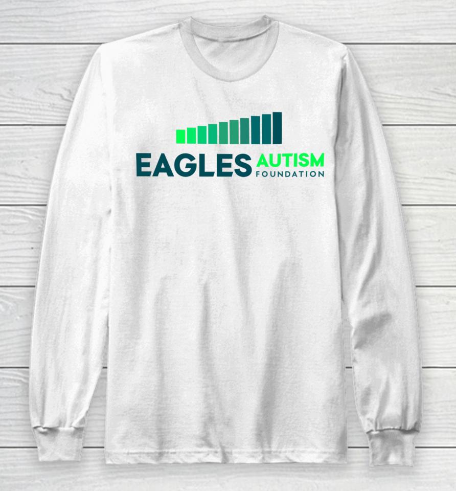 Kylie Kelce Wearing Eagles Autism Foundation Tee Shirt New Heights Long Sleeve T-Shirt