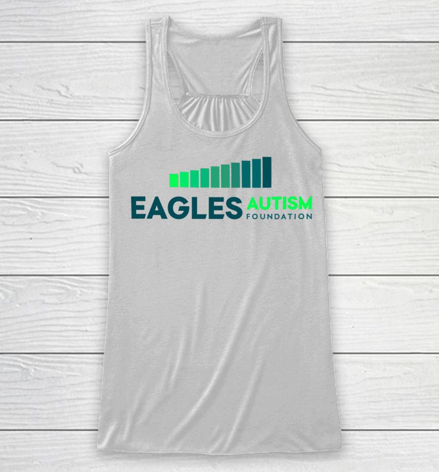 Kylie Kelce Wearing Eagles Autism Foundation Tee Shirt New Heights Racerback Tank