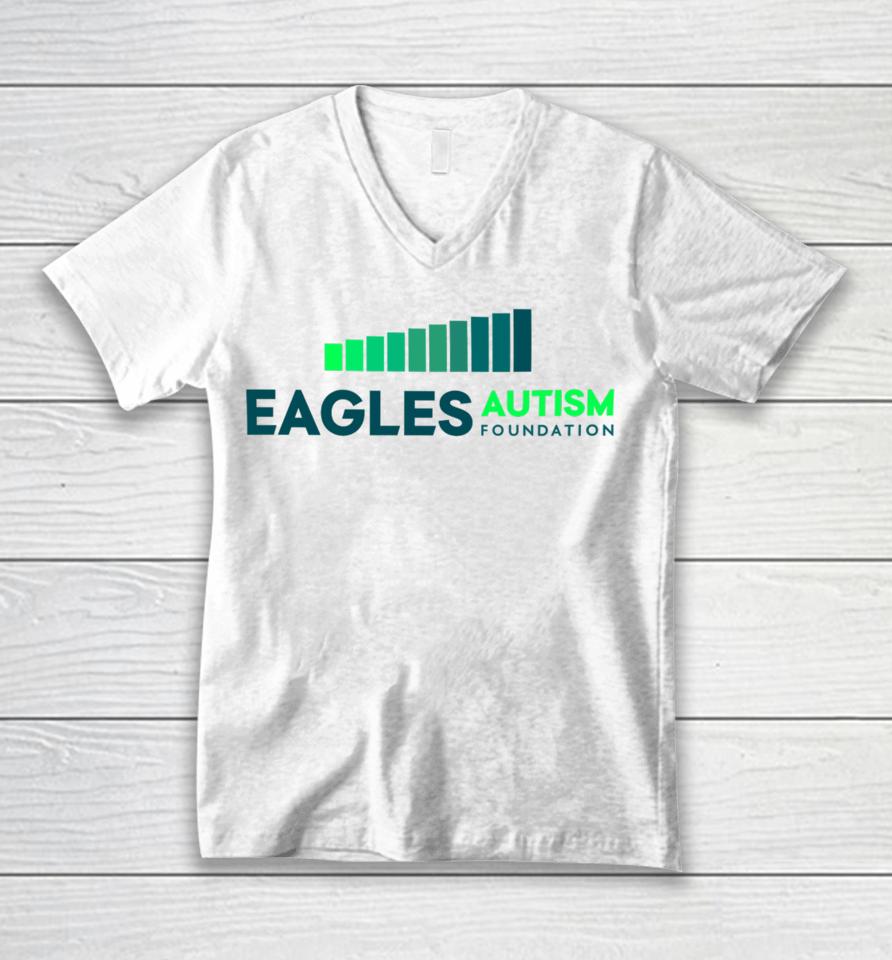 Kylie Kelce Wearing Eagles Autism Foundation Tee Shirt New Heights Unisex V-Neck T-Shirt