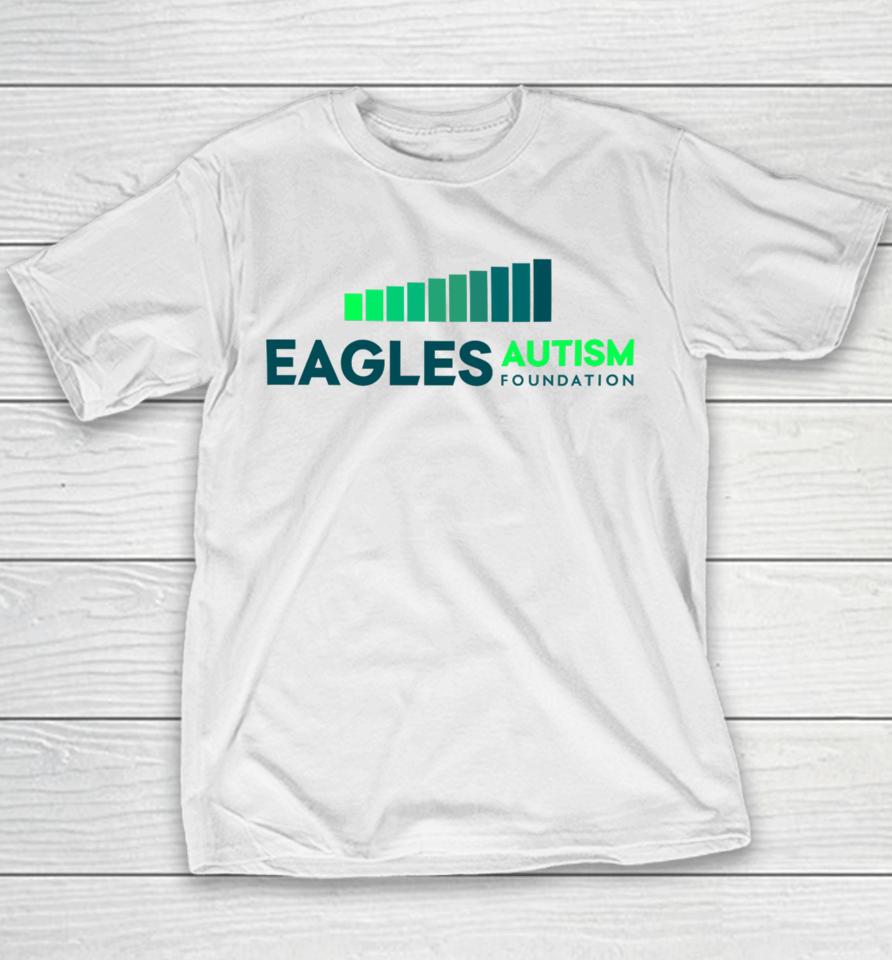 Kylie Kelce Wearing Eagles Autism Foundation Tee Shirt New Heights Youth T-Shirt