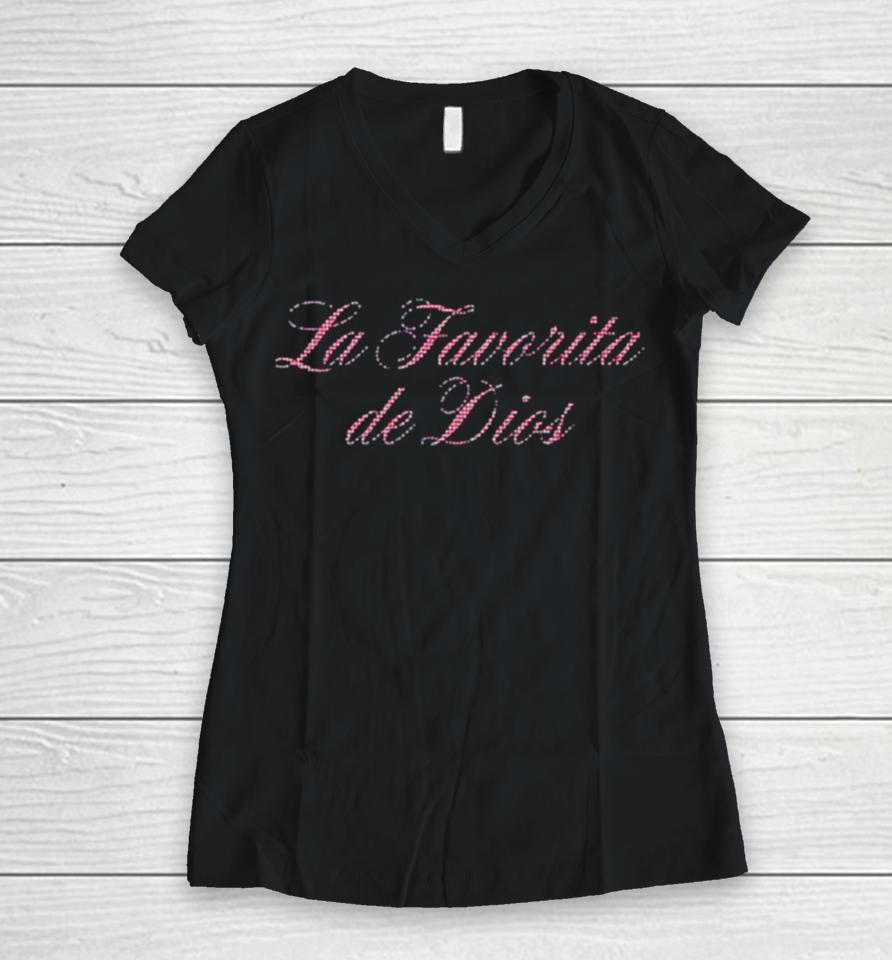 La Favorita De Dios Women V-Neck T-Shirt