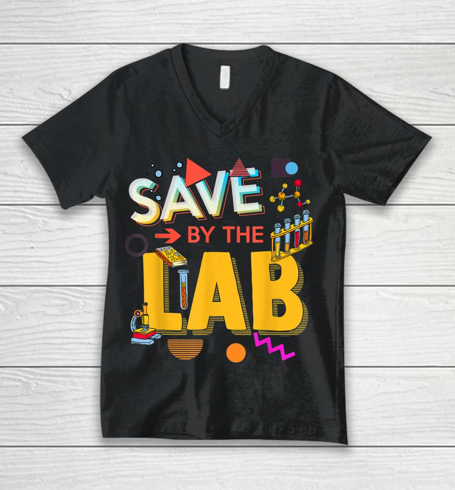 Lab Week 2023 Saved By The Lab Retro Medical Laboratory Tech Unisex V-Neck T-Shirt