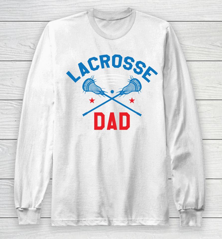 Lacrosse Dad Vintage Lacrosse Player Stick Retro Long Sleeve T-Shirt