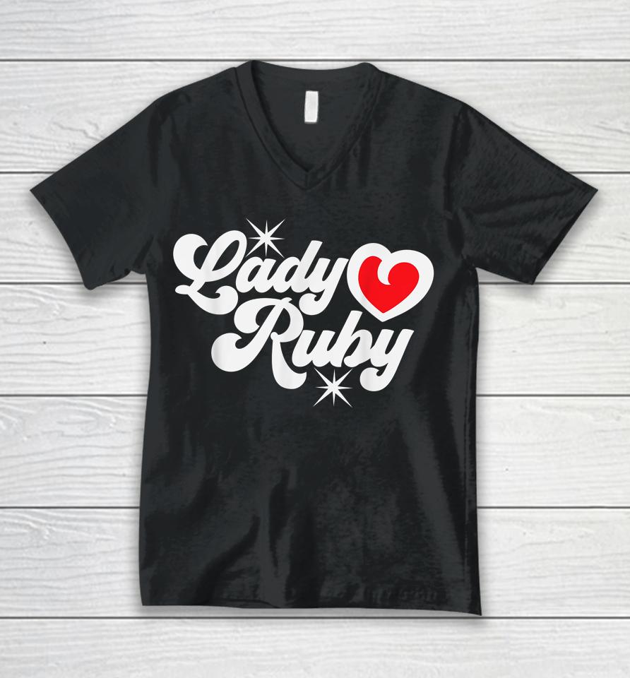 Lady Ruby Unisex V-Neck T-Shirt