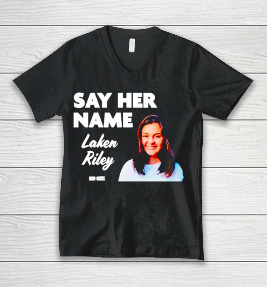 Laken Riley Say Her Name Unisex V-Neck T-Shirt