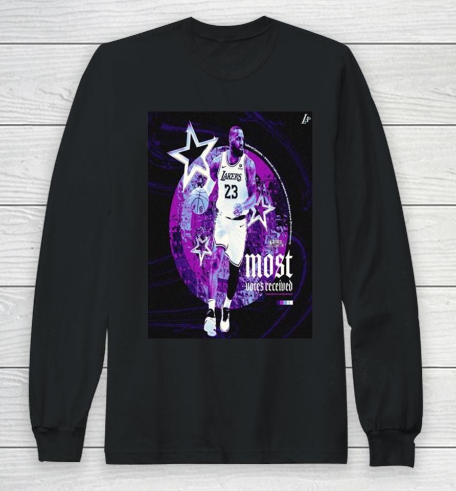 Lakers Lebron James Top Of The West Most Votes Received In Nba Western Conference Long Sleeve T-Shirt
