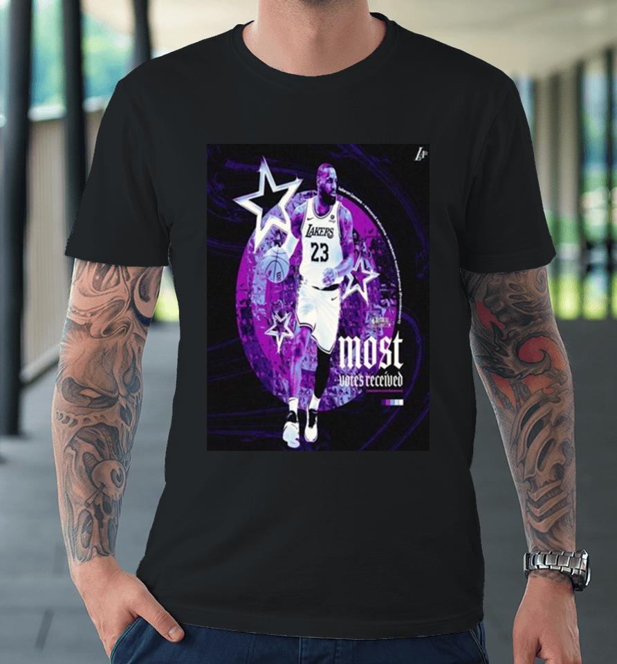 Lakers Lebron James Top Of The West Most Votes Received In Nba Western Conference Premium T-Shirt
