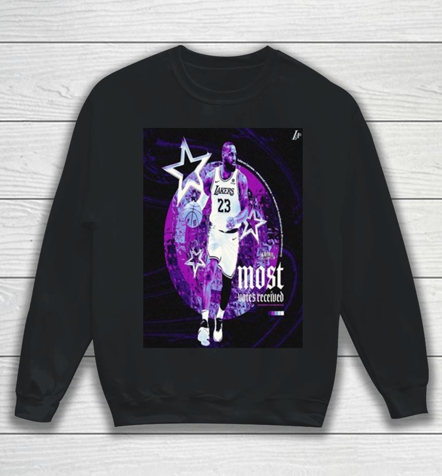 Lakers Lebron James Top Of The West Most Votes Received In Nba Western Conference Sweatshirt