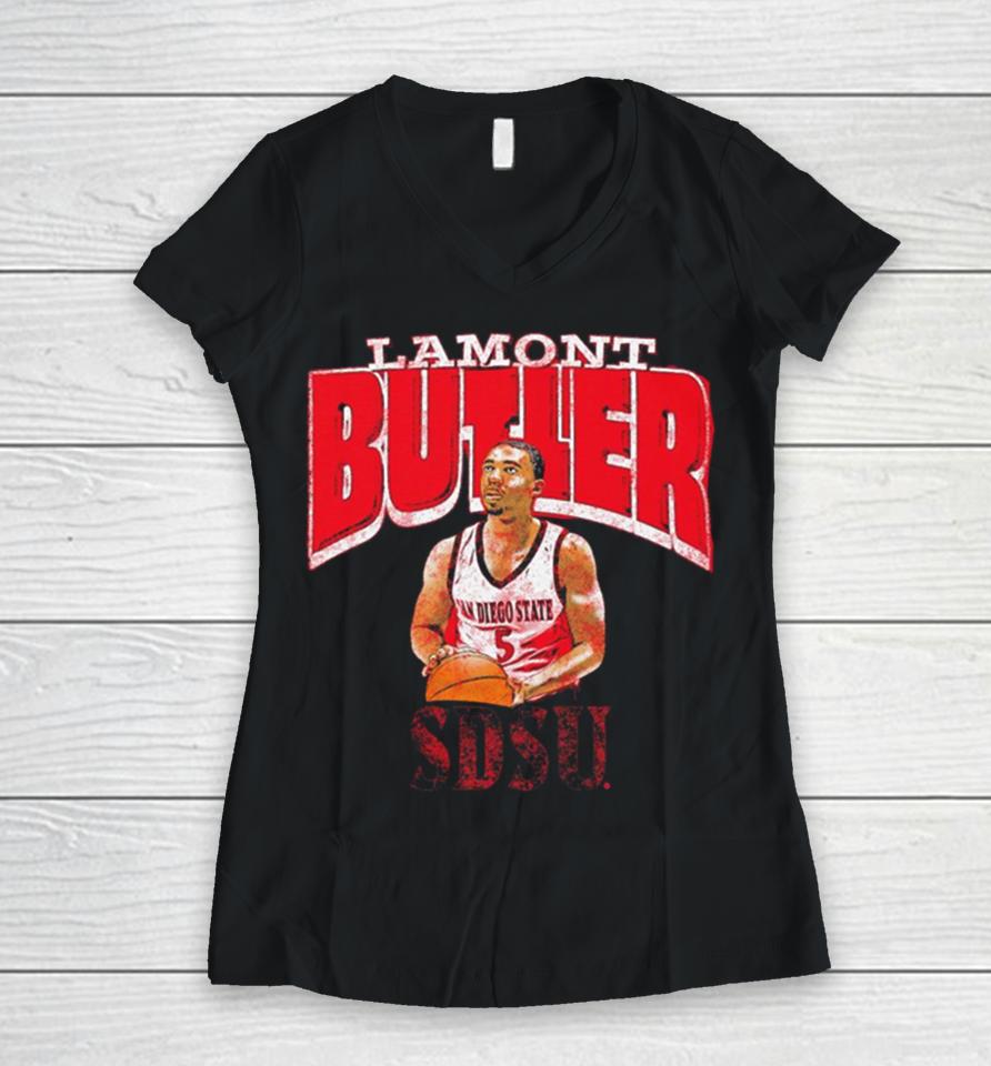 Lamont Butler Gametime Sdsu Women V-Neck T-Shirt