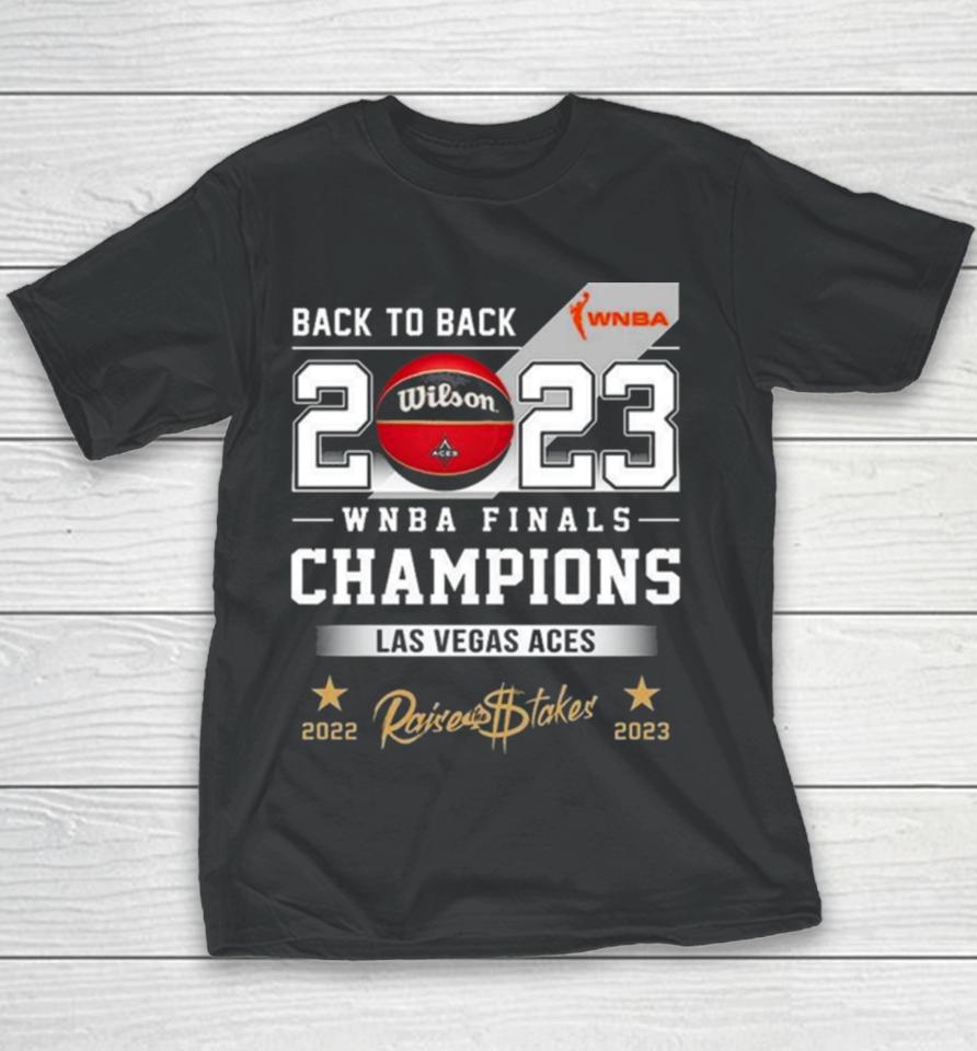 Las Vegas Aces Back To Back 2022 2023 Wnba Finals Champions T Youth T-Shirt