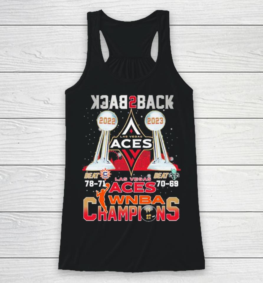Las Vegas Aces Wnba Champions Back 2 Back 2022 2023 Racerback Tank