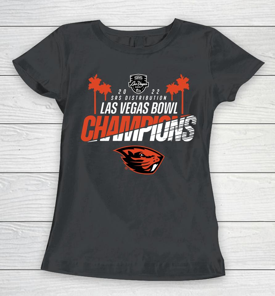 Las Vegas Bowl 2022 Champions Black Oregon State Beavers Women T-Shirt