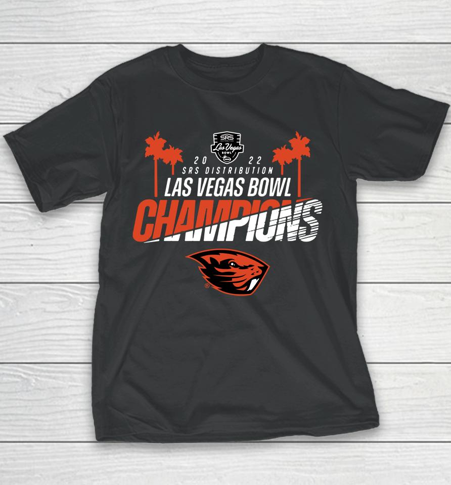 Las Vegas Bowl 2022 Champions Black Oregon State Beavers Youth T-Shirt