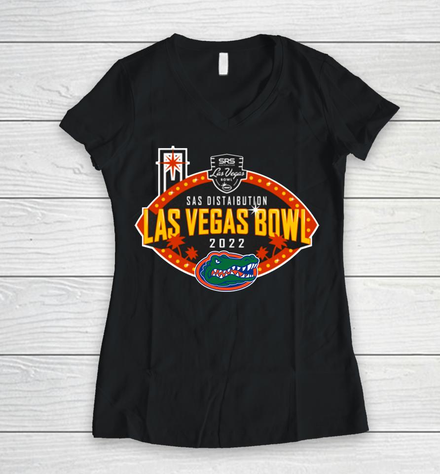 Las Vegas Bowl Shop Florida Gators Las Vegas Bowl 2022 Women V-Neck T-Shirt