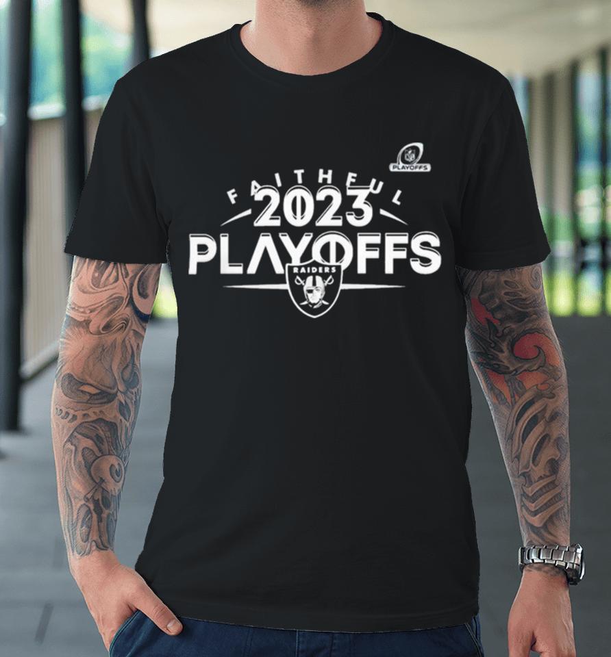 Las Vegas Raiders 2023 Nfl Playoffs Faithful Premium T-Shirt