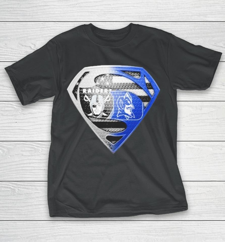 Las Vegas Raiders And Duke Blue Devils Superman Sports T-Shirt