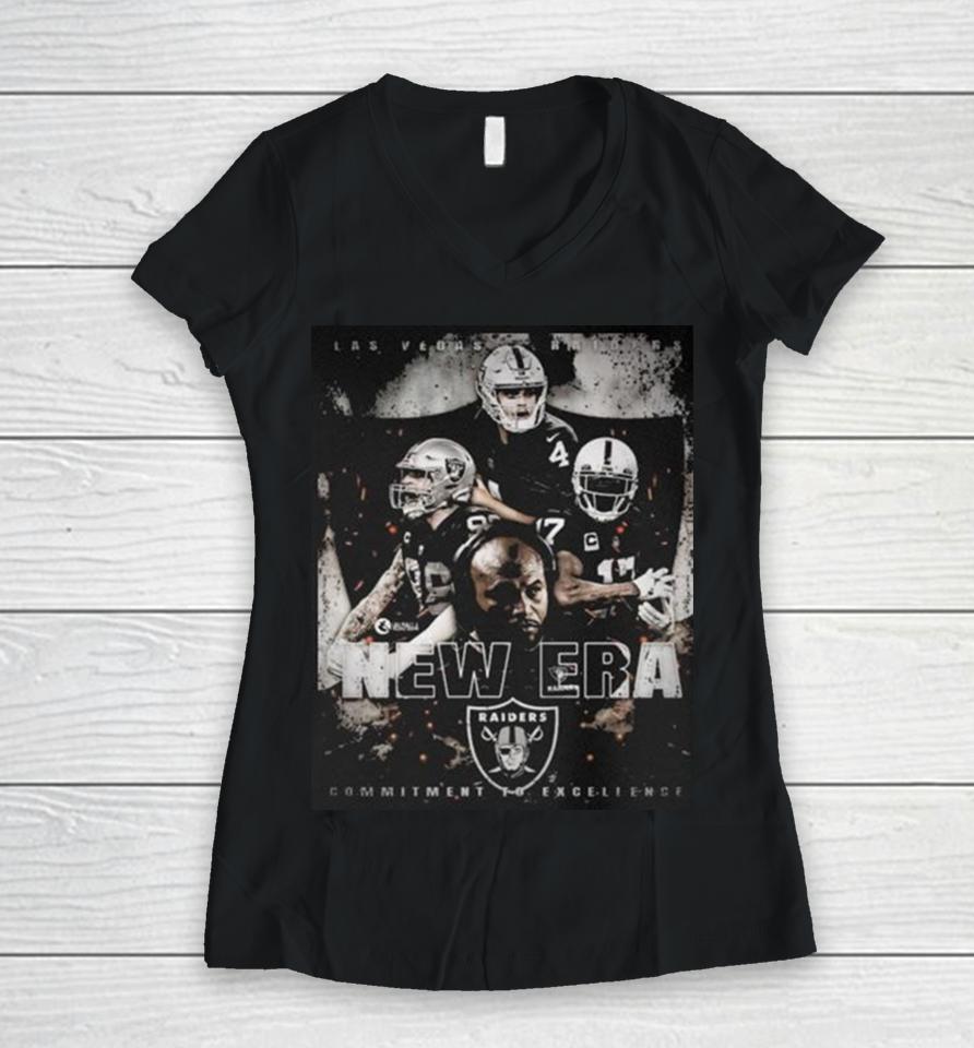 Las Vegas Raiders New Era Commitment To Excellence Women V-Neck T-Shirt