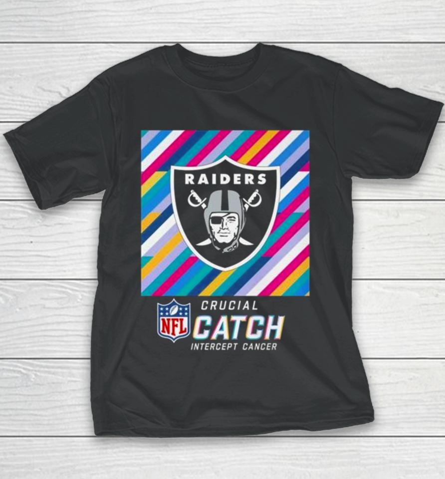 Las Vegas Raiders Nfl Crucial Catch Intercept Cancer Youth T-Shirt