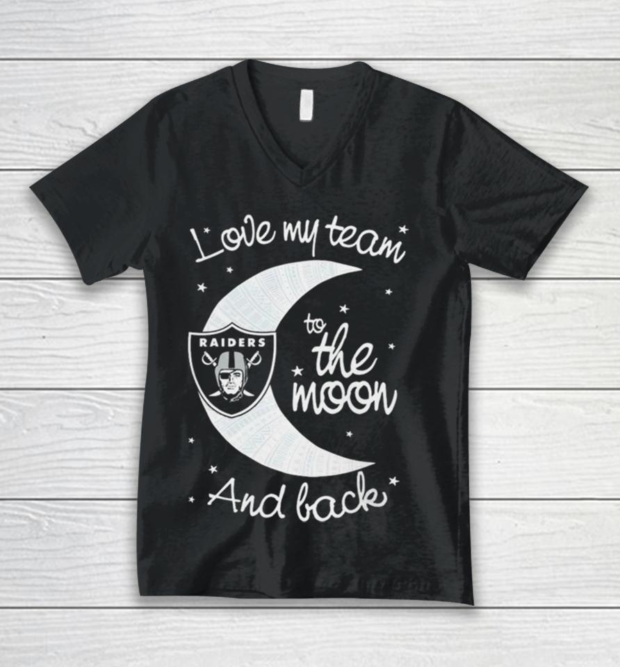 Las Vegas Raiders Nfl I Love My Team To The Moon And Back Unisex V-Neck T-Shirt