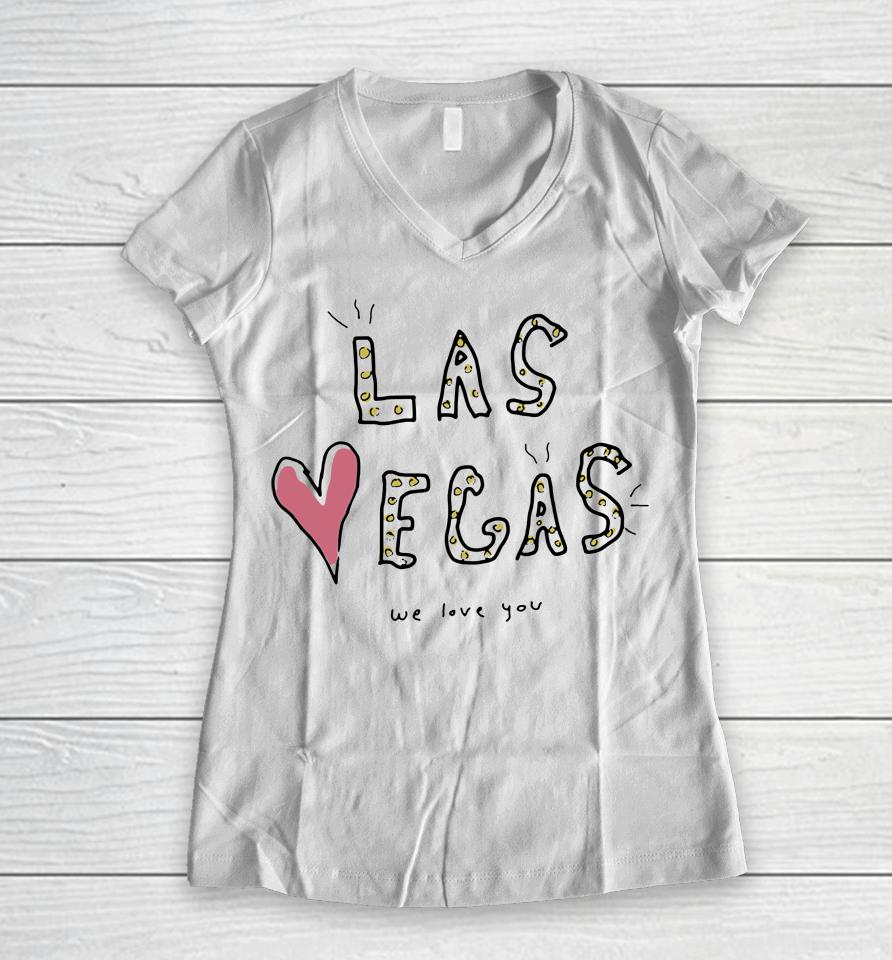 Las Vegas We Love You Women V-Neck T-Shirt